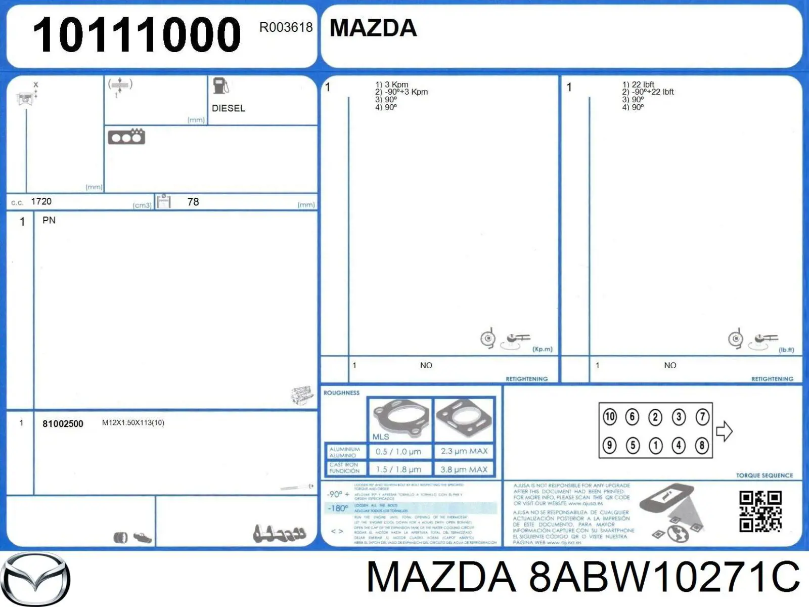 8ABW10271C Mazda