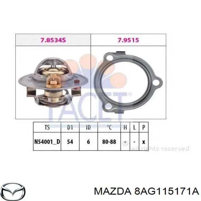 8AG115171A Mazda Termostato de agua