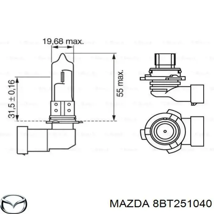 8BT251040 Mazda faro izquierdo