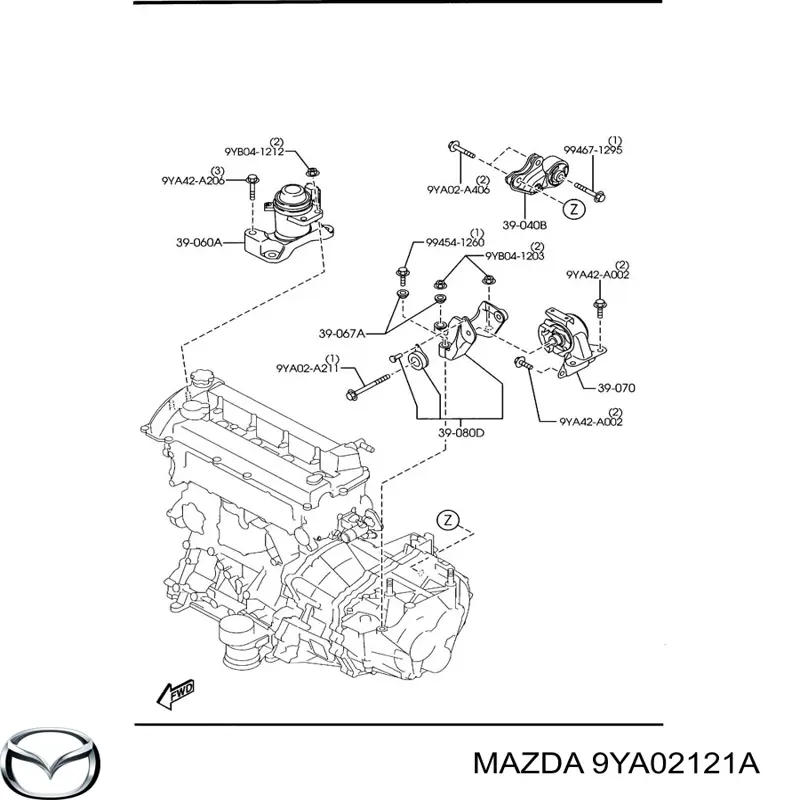  Mazda 9YA02121A precio, desde 17,12 EUR