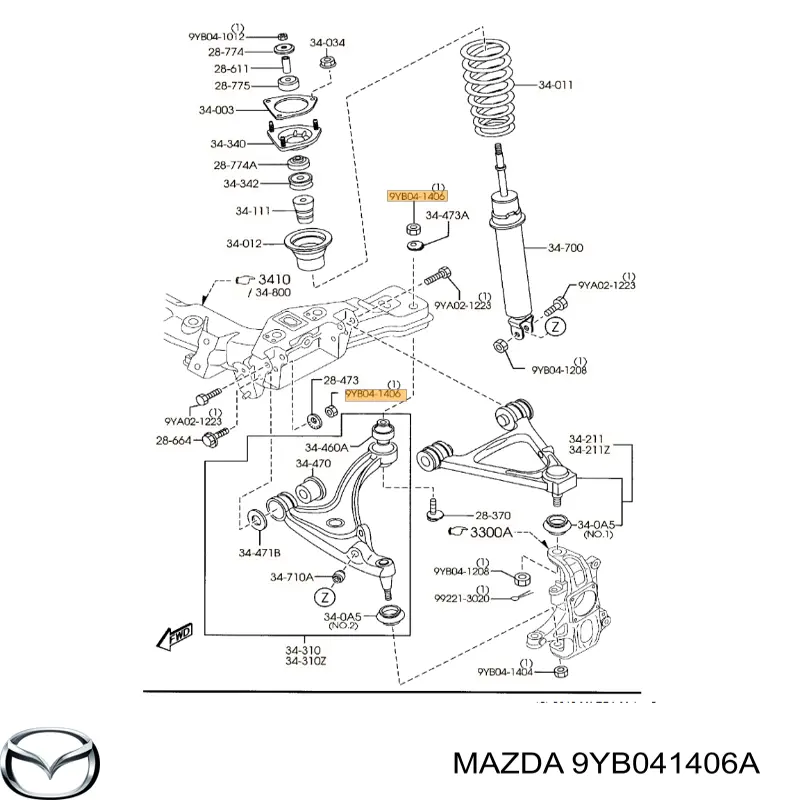 Mazda 9YB041406A precio, desde 2,96 EUR