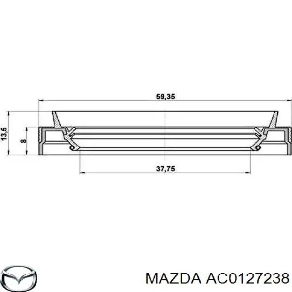 AC0127238 Mazda anillo retén de semieje, eje delantero, izquierdo