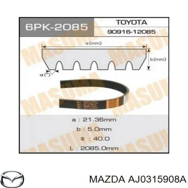 Correa trapezoidal Jeep Cherokee 2 XJ