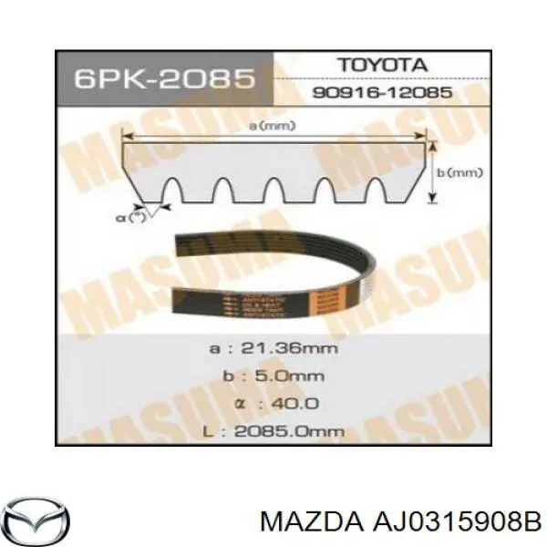 Correa trapezoidal Jeep Cherokee 2 XJ