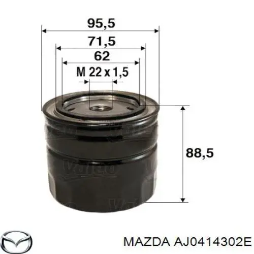 AJ0414302E Mazda filtro de aceite