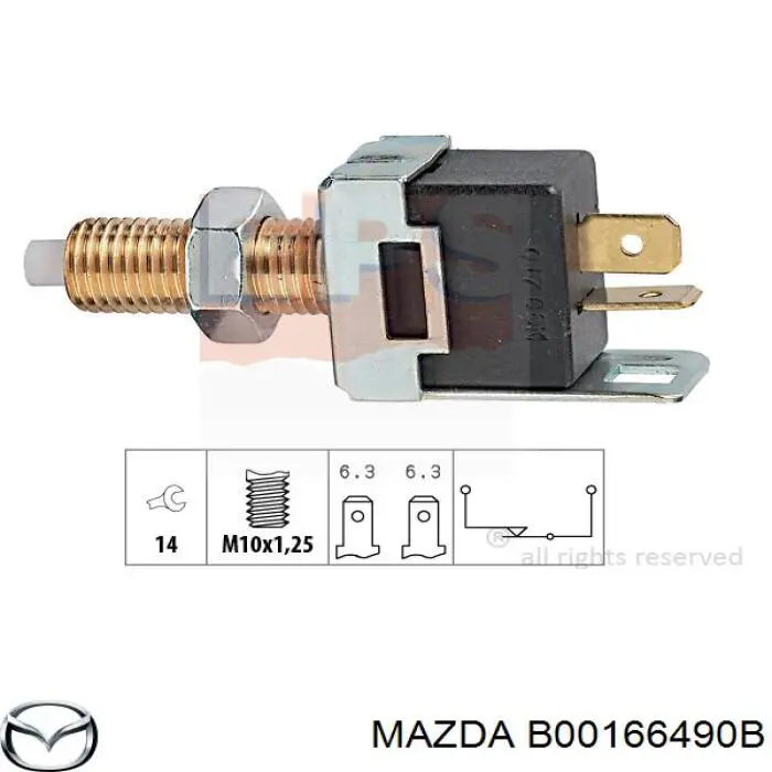B00166490B Mazda interruptor luz de freno