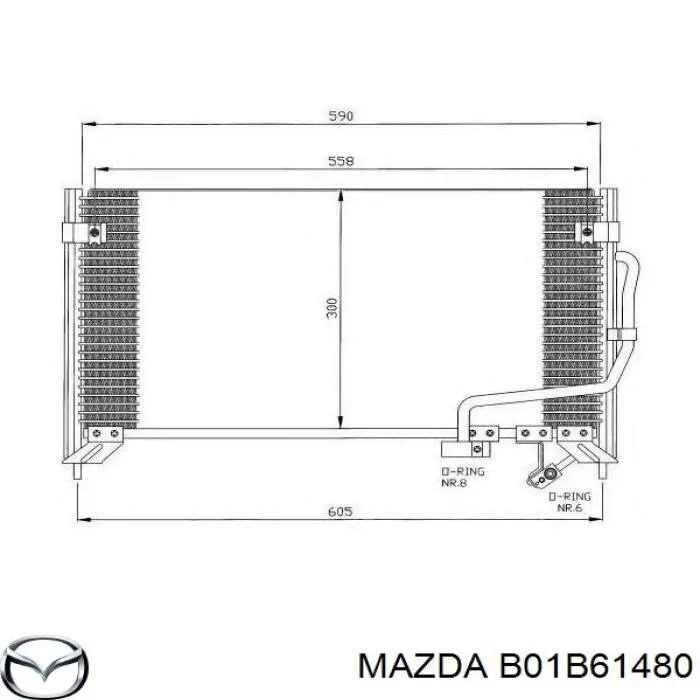 B01B61480 Mazda condensador aire acondicionado