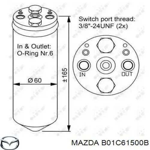 B01C61500B Mazda receptor-secador del aire acondicionado