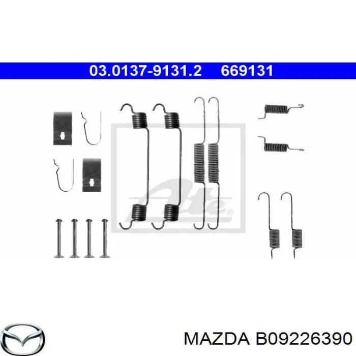 Juego de montaje, zapatas de freno traseras para Mazda 323 (BF)