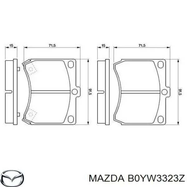 B0YW3323Z Mazda pastillas de freno delanteras