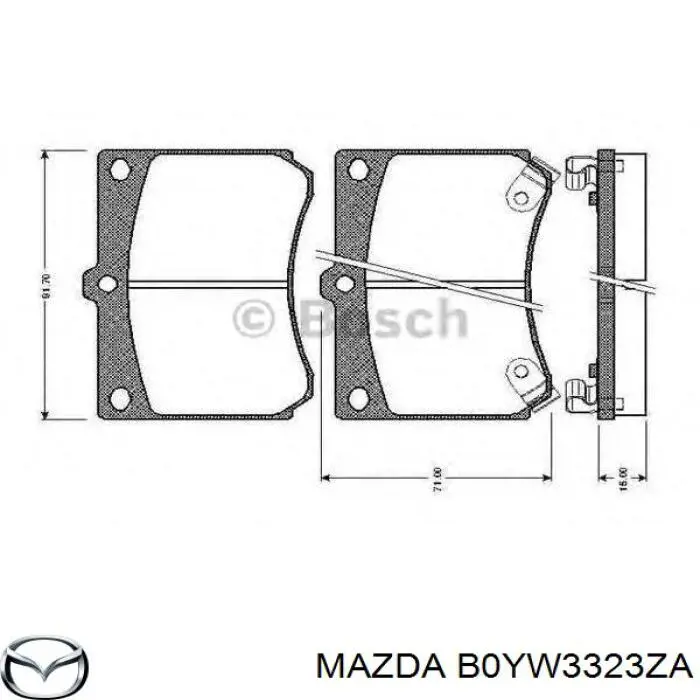 B0YW3323ZA Mazda pastillas de freno delanteras