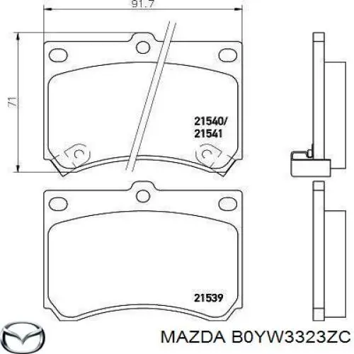 B0YW3323ZC Mazda pastillas de freno delanteras