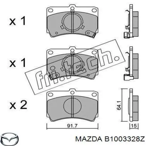 B1003328Z Mazda pastillas de freno delanteras