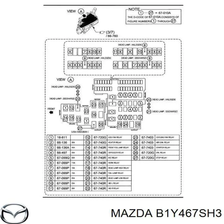 Comprar B1Y467SH3 Mazda Conector del faro