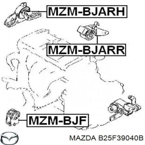 Comprar B25F39040B Mazda Soporte de motor trasero