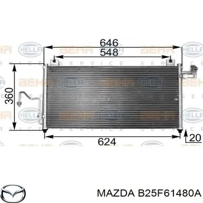 B25F-61-480A Mazda condensador aire acondicionado