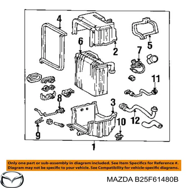 B25F61480B Mazda condensador aire acondicionado