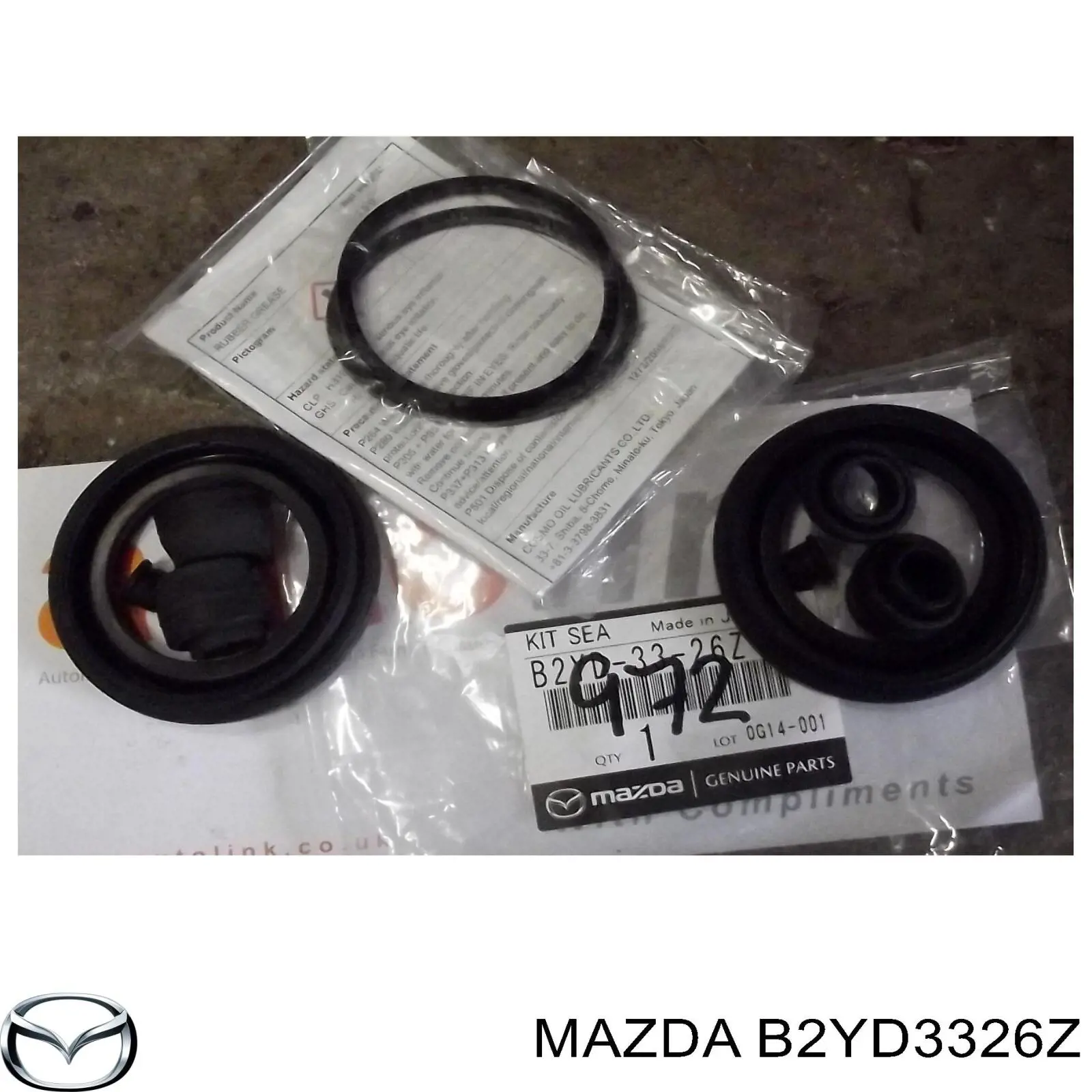B2YD3326Z Mazda juego de reparación, pinza de freno delantero