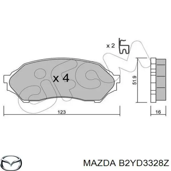 Pastillas de freno delanteras Mazda B2YD3328Z