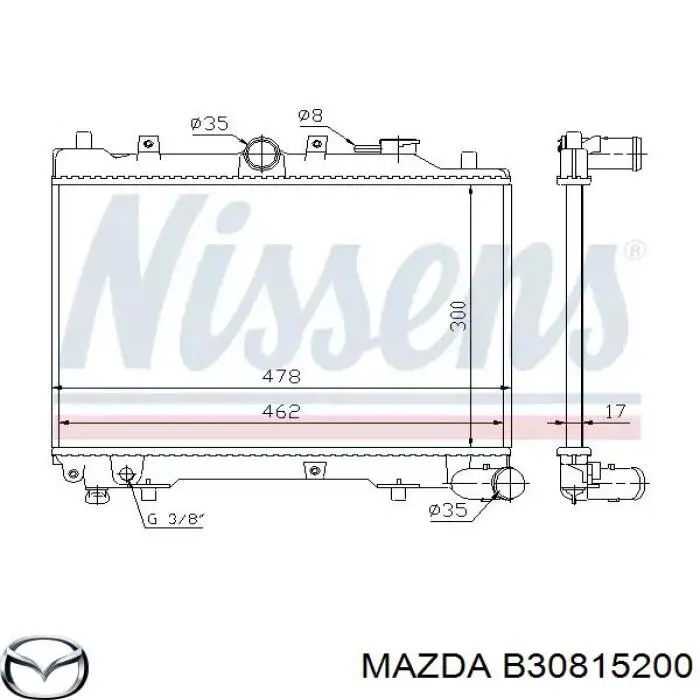 Água radiador Mazda B30815200 precio, desde 375,53 EUR