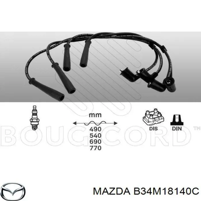 B34M18140C Mazda cables de bujías