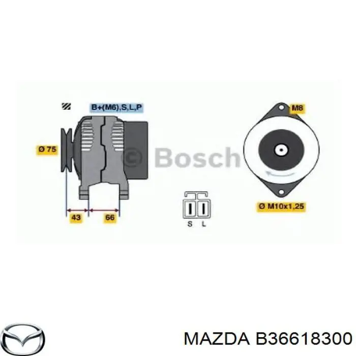 B36618300 Mazda alternador