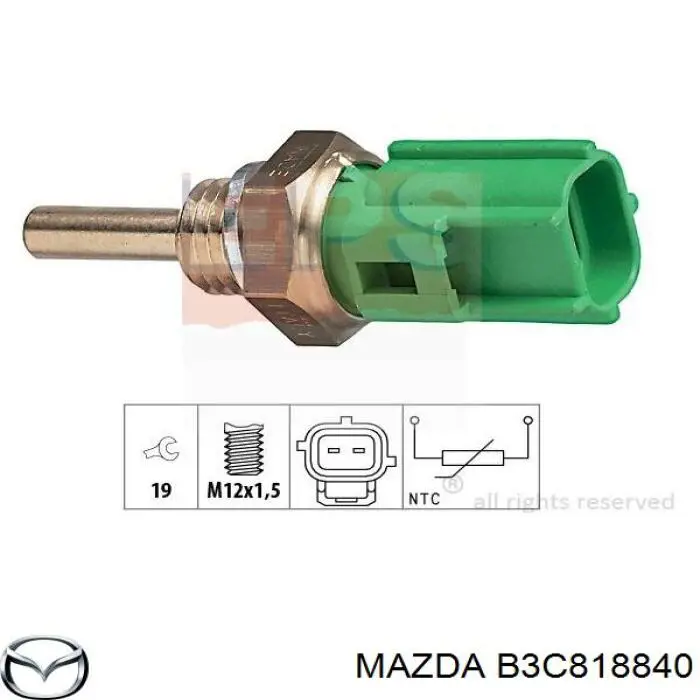 B3C818840 Mazda sensor de temperatura del refrigerante
