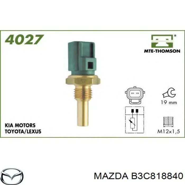 Sensor de temperatura del refrigerante Jaguar X-type CF1