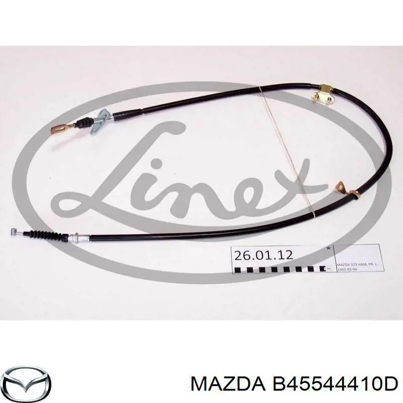 FA1644410A Mazda Cable de freno de mano trasero derecho
