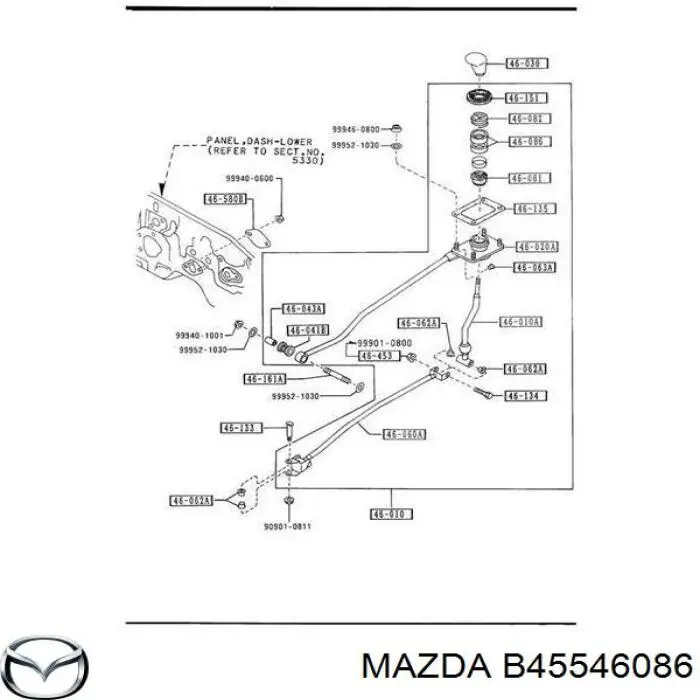 B45546086 Mazda manguito de cambio de marcha (palanca selectora)