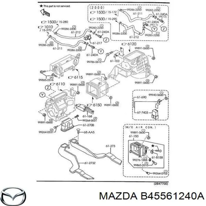 Acoplamiento rápido de la manguera del radiador del calentador para Mazda 6 (GY)