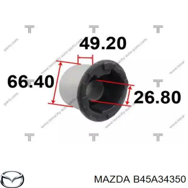 B60P34350F Mazda barra oscilante, suspensión de ruedas delantera, inferior izquierda