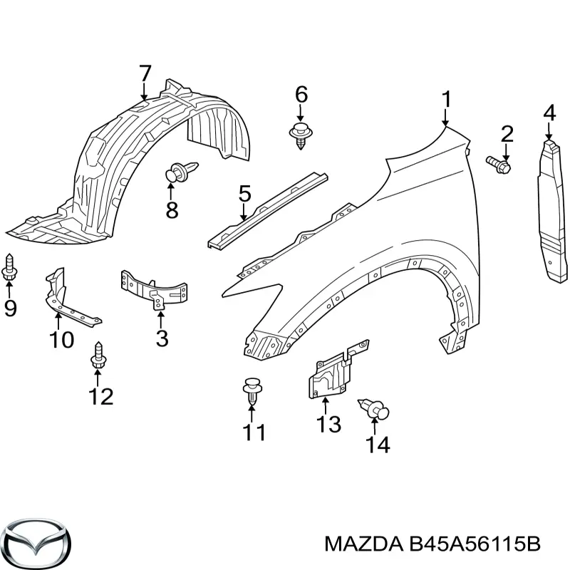 Faldillas delantera izquierda para Mazda 3 (BM, BN)