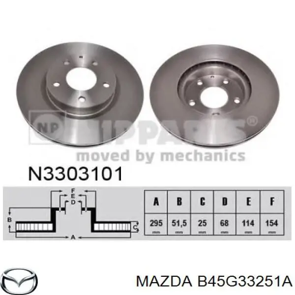 Frenos delanteros Mazda B45G33251A precio, desde 42,59 EUR