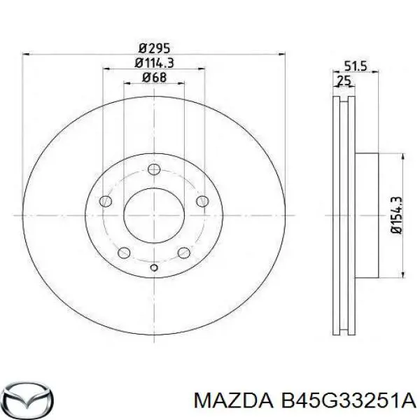 Comprar B45G33251A Mazda Freno de disco delantero