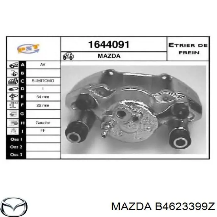 2644091 EAI pinza de freno delantera izquierda