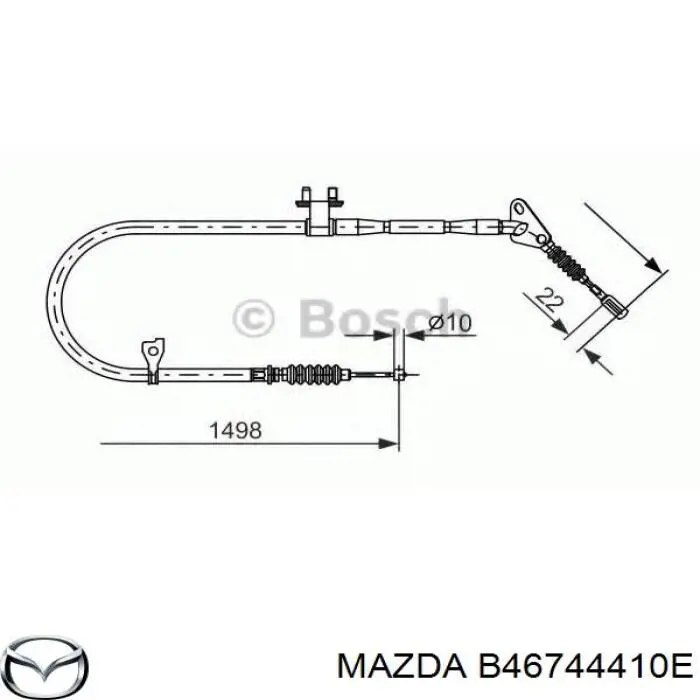 Cable de freno de mano trasero derecho para Mazda 323 (BG)