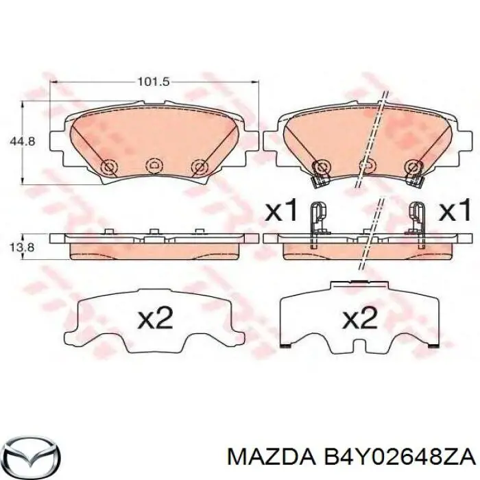 Pastillas traseras Mazda B4Y02648ZA