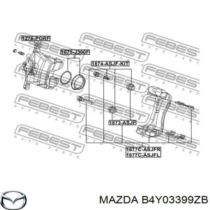 Pinza de freno delantera izquierda Mazda B4Y03399ZB precio, desde 117,61 EUR