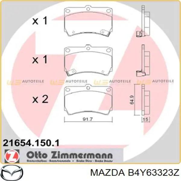 Pastillas de freno delanteras Mazda 323 BA