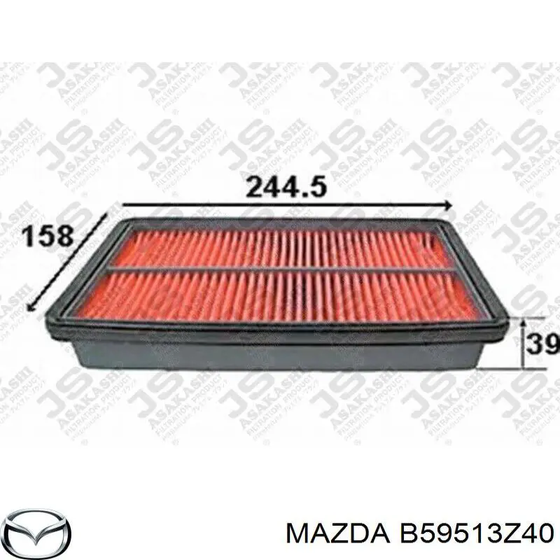 El filtro de aire Mazda B59513Z40 precio, desde 7,21 EUR