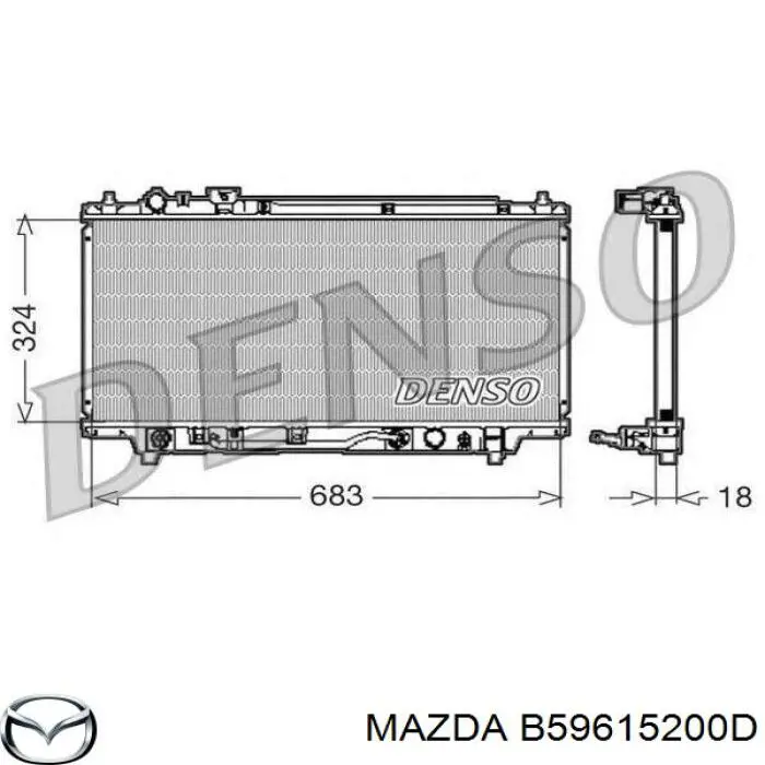 Radiador B59615200D Mazda