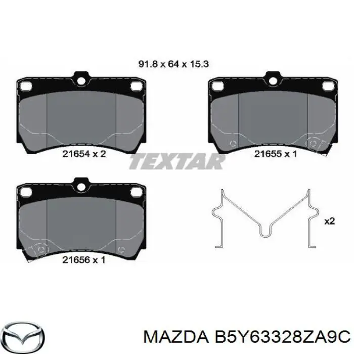 B5Y63328ZA9C Mazda pastillas de freno delanteras