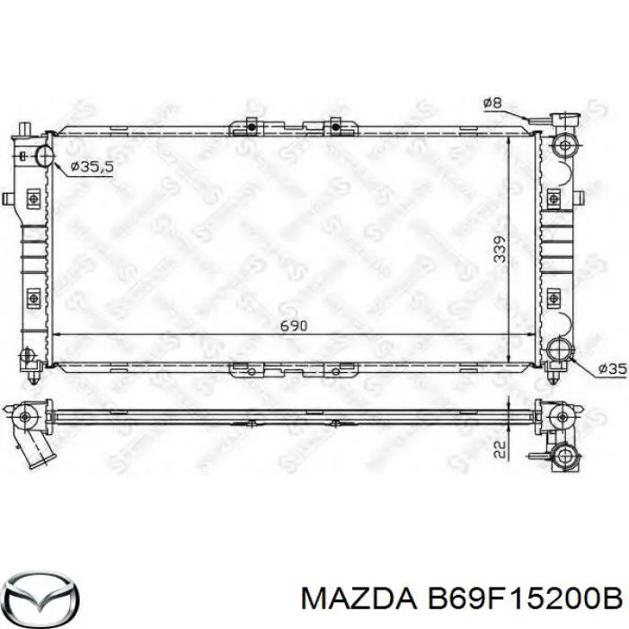 B69F15200B Mazda radiador refrigeración del motor