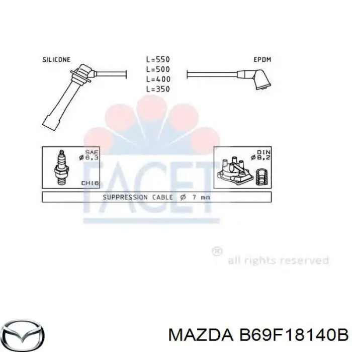 B69F18140B Mazda cables de bujías