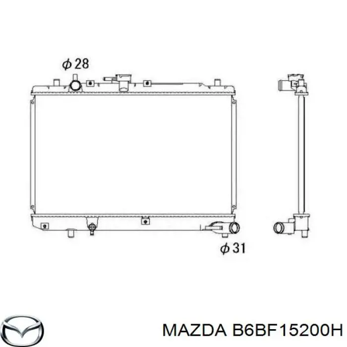 B6BF15200H Mazda radiador