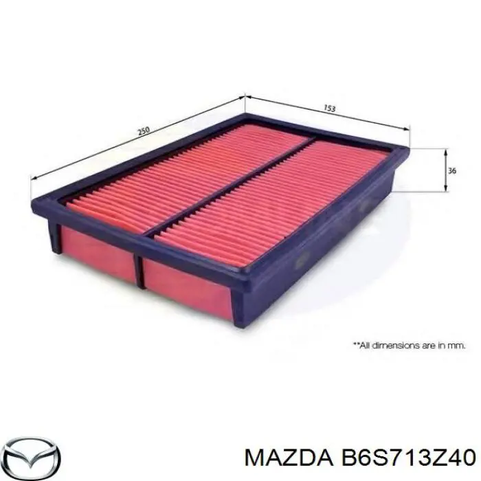 B6S713Z40 Mazda filtro de aire