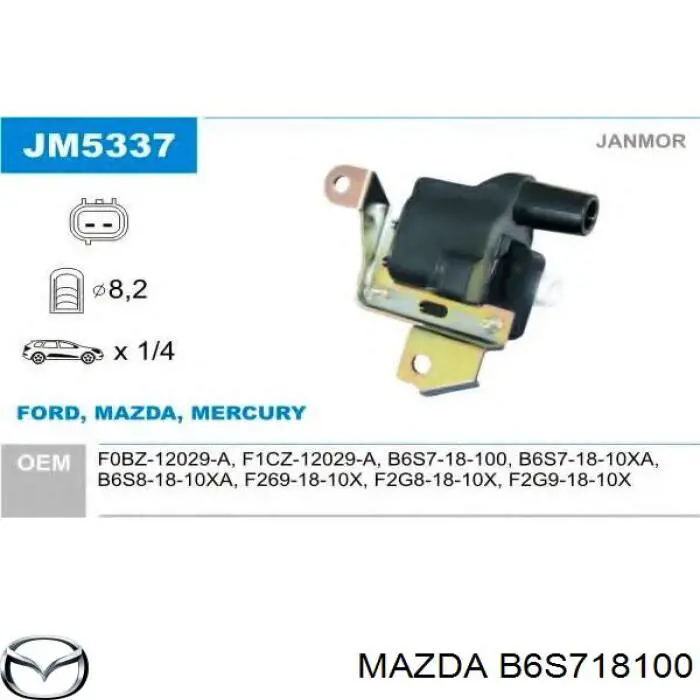 B6S718100 Mazda bobina