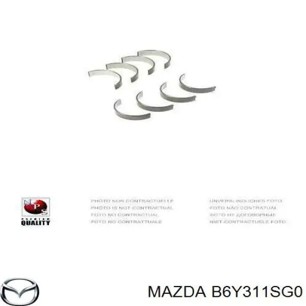 Juego de cojinetes de cigüeñal, estándar, STD B6Y311SG0 Mazda