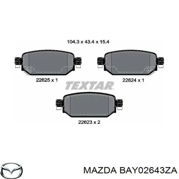 Comprar BAY02643ZA Mazda Pastillas de freno traseras